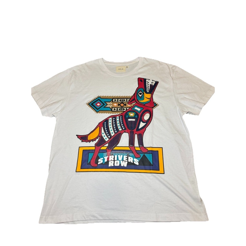 MENS 100% AUTHENTIC STRIVERS ROW T-SHIRT SIZE 2XL NAVAJO WHITE WOLF
